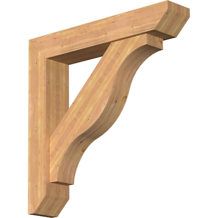 Funston Slat Smooth Bracket W/ Offset Brace, Western Red Cedar, 7 1/2W X 40D X 40H